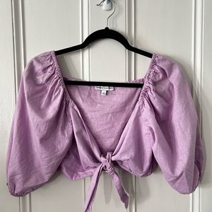 EXPRESS x Rocky Barnes Tie-Front Crop Top